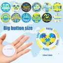 60 Pcs Down Syndrome Accessories Bulk Include 30 Blue Yellow Ribbon Awareness Silicone Bracelets and 30 Ehlers Danlos Syndrome EDS Special Education Badges Button Pins for Social Charity Event