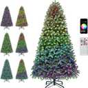 YITAHOME Prelit Green Christmas Tree 7.5ft w/Remote & RGB Smart Control, Artificial Hinged Color Changing Christmas Tree with 400 UL Listed Lights, APP Control, Timers, Music Sync for Home Decoration