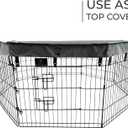Puppy Playpen with Bottom Pad and Door, 8 Panels 24" H, Gray
