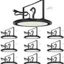 10Pack 200W LED High Bay Light Super Bright 28000 LM with US Plug 5ft Cable 100V-277V,5000K,Waterproof, LED Shop Light Fixture for Warehouse Workshop Garage Lighting Fixture, FCC Listed