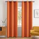 MIULEE 2 Panels Orange Blackout Curtains Room Darkening Thermal Insulated Fall Drapes Solid Window Treatment Set Grommet Top Light Blocking Curtain for Living Room/Bedroom 42x84 inch