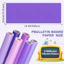 Poola Voidra 6 Rolls Bulletin Board Paper Colored 23.6 in x 16.4 ft Fade Resistant Construction Paper Roll Bulk for DIY Gift Classroom School Wall Displays & Party Backgrounds Decor(Elegant Purple)