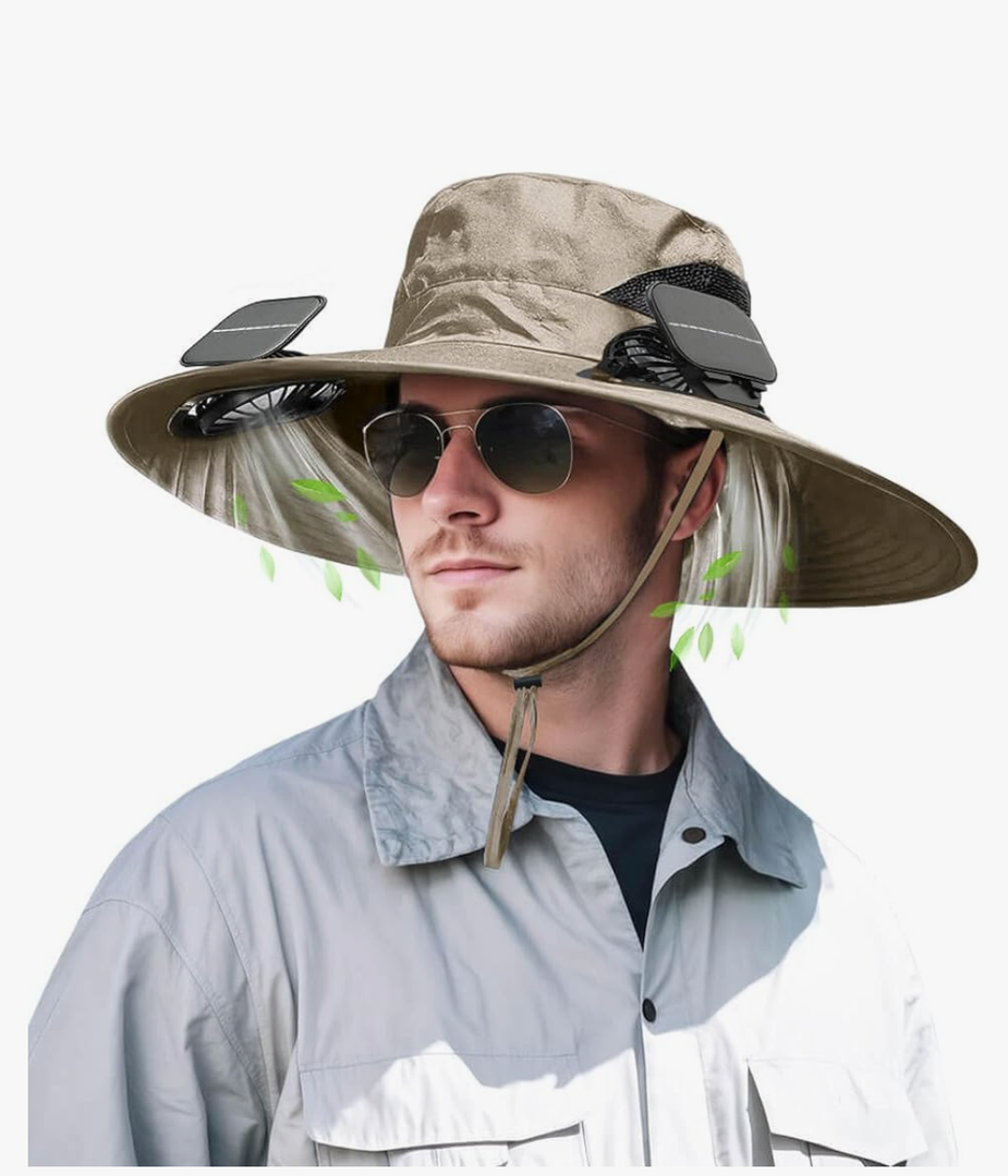 Solar Powered Fan Hat for Men Women Wide Brim Hat with 2 Fans UPF 50+ Outdoor Fishing Beach Sun Hat Solar Powered Fan Hat for Men Women Wide Brim Hat with 2 Fans UPF 50+ Outdoor Fishing Beach Sun Hat