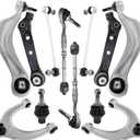 Front Suspension Control Arm Kit Compatible with BMW 750i 750Li 550i GT 550i GT 535i GT 740Ld Alpina B7 B7L xDrive Front Lower and Upper Control Arm, Sway Bar Link Front, Tie Rod End