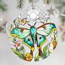 Christmas Ornaments: Stained Glass Ornament, Christmas Tree Ornament, Hanging Ornaments for Home Decor, Xmas Tree Decorations,Exquisite Holiday Decor, Gift & Holiday Present - Monarch Butterfly