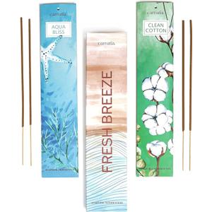 Carnatia Fresh Breeze Incense Sticks – Set of 2 Fresh, Long-Lasting Aromas for Your Home | Unwind with Clean Cotton & Aqua Bliss Scents | Natural, Sustainable Incense for Everyday Calm!