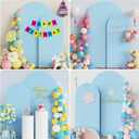 Wokceer Wedding Arch Backdrop Stand and Cover Set of 2 Metal Arch Stand with Arch Cover Dusty Blue 7.2FT, 6FT for Birthday Party Wedding Ceremony Bridal Baby Shower Event Decor