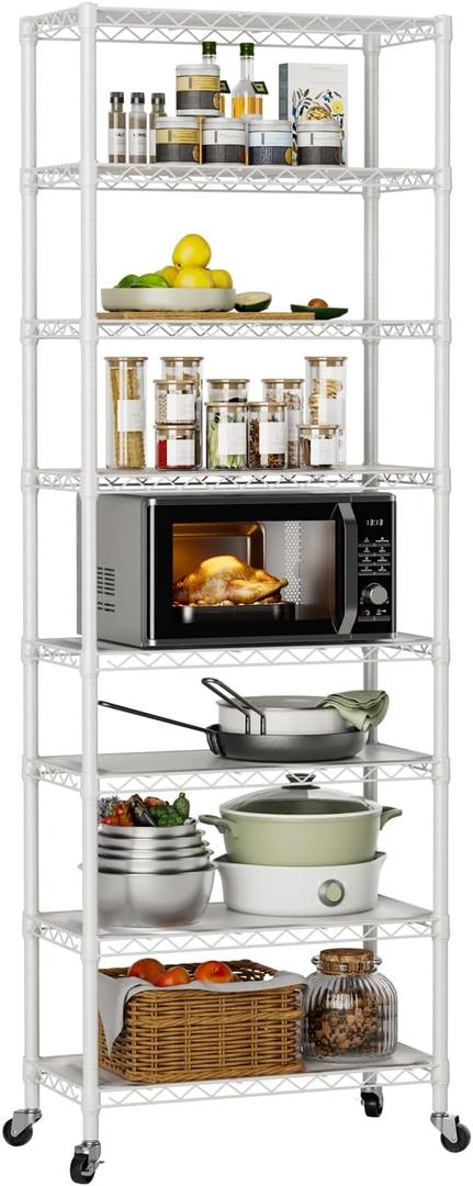Golpart 8Tier Adjustable Storage Shelves Metal Wire Shelving Standing Shelf, 8-tier-12"Dx22"Wx72"H