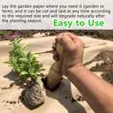 Biodegradable Weed Barrier, 4 x 100 Ft Heavy Duty Garden Paper Biodegradable Landscape Fabric Paper Garden Mulch Rolls Weed Barrier for Weeds, Paper Mulch Rolls Garden Paper for Outdoor Garden Lawn