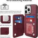 GUERNICA for iPhone 16 Pro Wallet Case with RFID Blocking Card Holder for Women Men, Kickstand Shockproof Phone Case for iPhone 16 Pro(6.3"),Wine Red