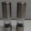 Salt and Pepper Grinder Set with Adjustable Coarseness | Manual Pepper Mill Grinder with Refillable Design | Ceramic Core | Kitchen Essential (2 Packs, Stainless Steel)