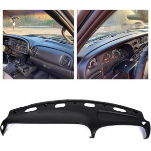 ECOTRIC Dashboard Cover Compatible with 1998-2001 Dodge Ram 1500/1998-2002 Dodge Ram 2500 3500 Black Dash Pad Cover (Medium)