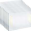 Azar Displays 122012 Self Adhesive Tape Clear Acrylic Wall Sign Holder Frame 11.5" W x 2.5" H - Landscape, 10-Pack