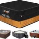 Enzeno Outdoor SPA Hot Tub Cover Waterproof Square 86 x 86 inch fit 84 x 84 or 83 x 83 or 82 x 82 or 7 ft x 7 ft 420D Heavy Duty Cub Hot Tub Lid Protectors Protective Cover Cap