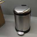 Glad Small Trash Can, 1.2 Gallon | Round Stainless Steel Garbage Bin with Soft Close Lid & Step Foot Pedal | Metal Waste Basket with Removable Inner Bucket, Stainless, 8 x 9.5 x 12 inches