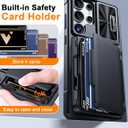 Vizvera for Samsung Galaxy S25 Ultra Case Wallet RFID [Cards Holder][Camera Cover][Edge Raised] Full Body Rugged Shockproof Silicone Protective Phone Case for Galaxy S25 Ultra 6.9" 2025(Black)
