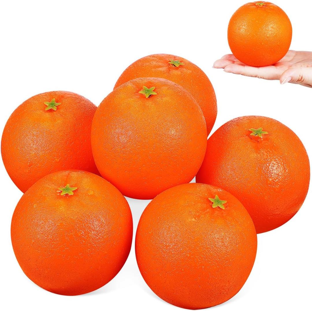 Unomor 18pcs Simulation Oranges Lifelike Oranges Artificial Fruit Models for Kitchen Dining Room Living Room Home Decor Business Display Photo Prop 3.14 X 3.14 X 8.26 in