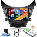 2+64G Android 13 Car Stereo for Hyundai Elantra 2011-2013 with Wireless Apple CarPlay Android Auto, 9" Touchscreen in Dash GPS Radio with Navi WiFi Bluetooth FM RDS HiFi/EQ-Audio SWC + Backup Camera