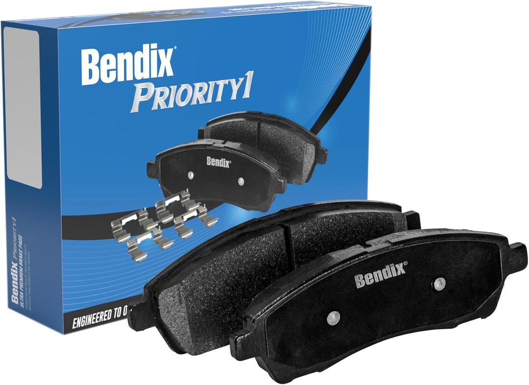Bendix Priority1 CFC1397K1 Ceramic Front Brake Pads for Hyundai Elantra 2012-2009, Kia Forte 2013-2010, Forte5 2013-2012, Forte Koup 2013-2010