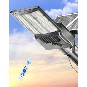 Gefolly Solar Street Lights Outdoor, Commercial Parking Lot Light Dusk to Dawn IP67 Waterproof 6500K Security Flood Lights Lamp for Yard, Road, Basketball Courts (SL-11000W, 800000LM), SL-11000W/1Pack