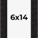 6x14 Shadow Box Black Solid Wood Display Picture Frame | 1 Inch Rabbet Depth | | 1.375 Inch Moulding Width | Grant Mid Century Photo Frame Complete with UV Acrylic, Backing & Hanging Hardware