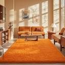 Ophanie Orange Rugs for Living Room Bedroom, 5x8 Fluffy Fuzzy Furry Carpet, Plush Soft Shaggy Bedside Indoor Floor Area Rug for Kids Nursery Home Decor with Over 999 pcs Non-Slip Backing Pattern