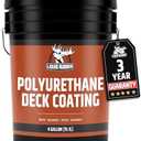 Liquid Rubber Polyurethane Deck Coating  10X Stronger Than Traditional Deck Paint & Deck Stain  Flexible, Waterproof Sealant for Wood, Concrete & Plywood  Textured Finish  Saddle Brown  4 Gallon