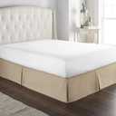 800 Thread Count 100% Natural Cotton Premium Quality Luxurious Box Pleated Bed Skirt Easy Fit with 18 Inch Drop Length (Queen,Taupe)