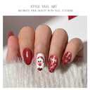 JMEOWIO Gel Nail Stickers Christmas Snowflake Holiday Semi Cured Gel Nail Strips Wraps UV/LED Nails Art Design Decoration Accessories