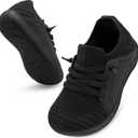 relxfeet Toddler Shoes Boys Girls Wide Barefoot Shoes Kids Zero Drop Minimalist Slip On Tennis Sneakers for Walking Running, All Black Size 6 Toddler