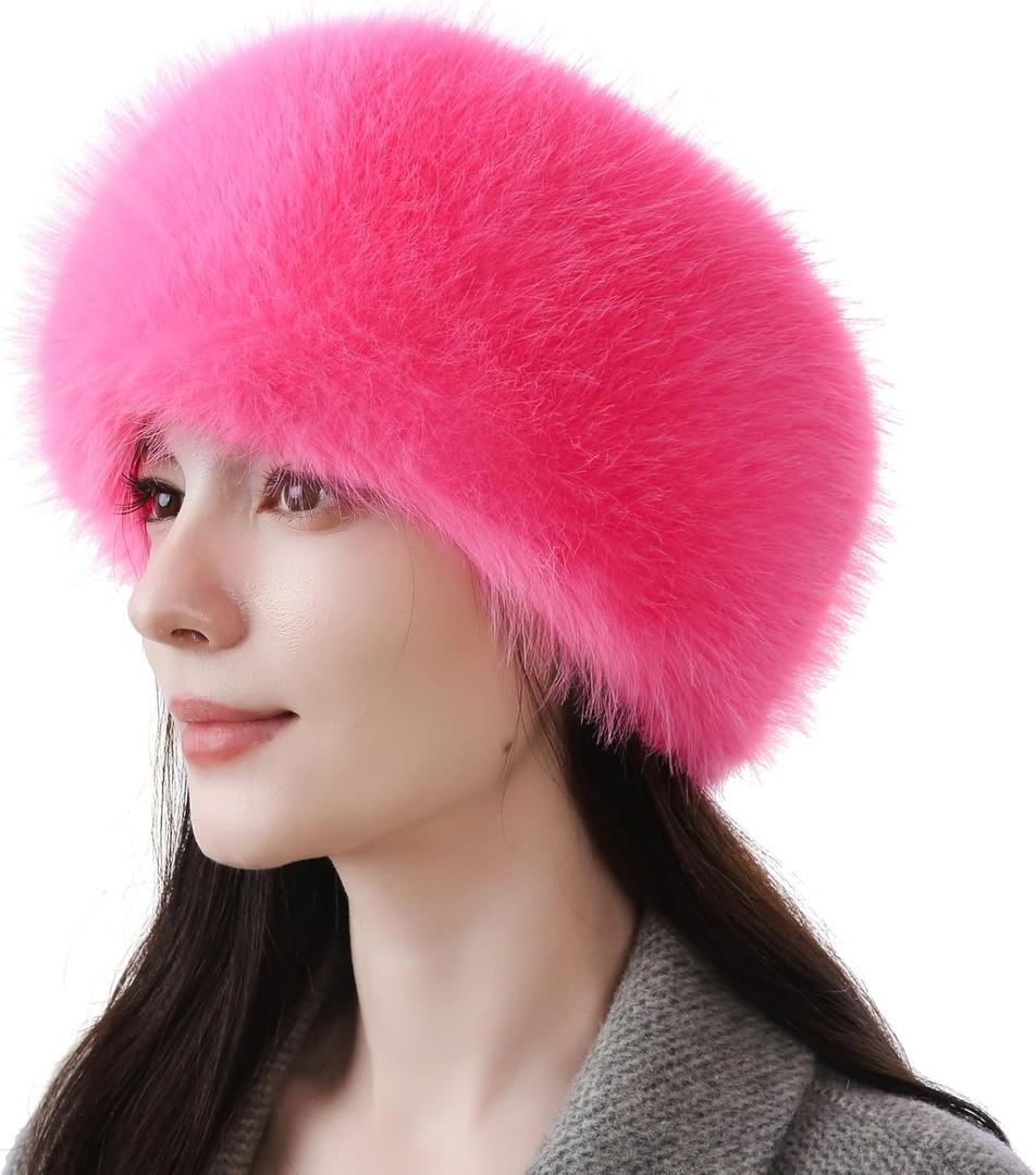 Dikoaina Womens Faux Fur Headband Winter Earwarmer Earmuff Ski