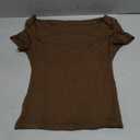 SUUKSESS Women Off The Shoulder Short Sleeve Tops Trendy Cowl Neck Going Out Basic T Shirt S