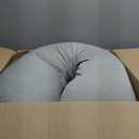 Momcozy Pregnancy Pillows with Cooling Cover, U-Shaped Full Body Maternity Pillow for Side Sleepers 57 Inch - Support for Back, Hip, Belly, Legs for Pregnant Women (Grey- Cooling Fabric)