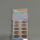 BTArtbox Press On Nails Short - Gold Drops, Lamp-Curable Gold French Tip Cat Eye Almond Press On Nails with Glue and Adhesive Tabs for Women in 16 Sizes - 32 Soft Gel Glue On Nails Kit