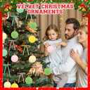 45 Pcs Pastel Christmas Bulbs Ornaments for Christmas Tree Set 15 Pcs 3.15'' Pastel Candy Balls 30 Pcs Velvet Bows Decor Set Macaron Xmas Tree Hanging Ornaments Wreath Garland Decor