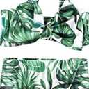 Aalizzwell Baby Girl Bathing Suit, Toddler Girls Two Piece Swimsuit Halter Top Bikini Bottoms Swimming Suit,Green,90