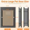 Dog Door for Large Dogs, X-Large Aluminum Frame Pet Door with 2-Way Lock, Easy Install on Interior Door/Screen/Wall, Weatherproof Magnetic Flap (X-Large, Black)