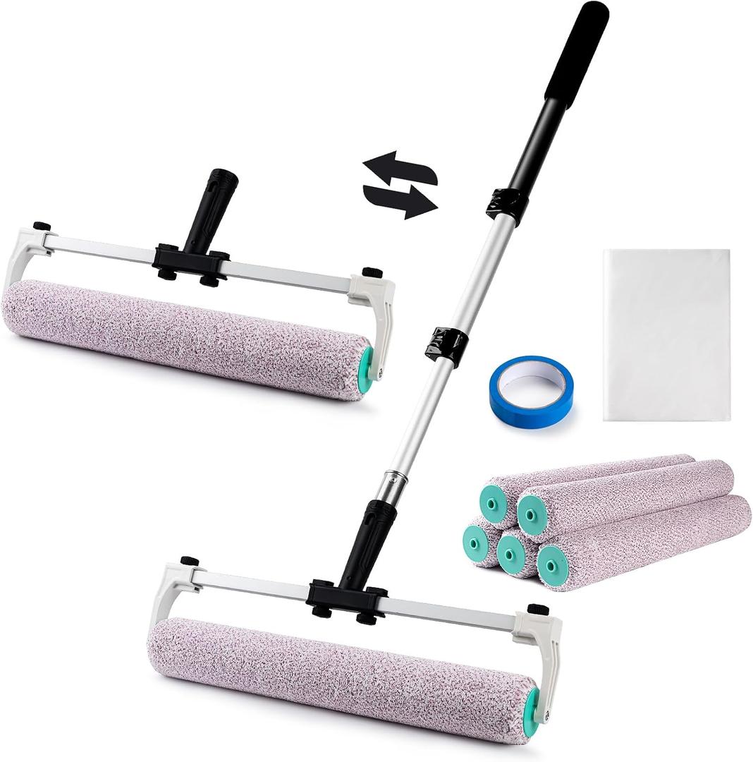Mister Rui 9-Piece 18" Paint Roller Kit with Extension Pole 4 FT