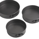 Wilton Gold Premium Non-Stick Warp-Resistant Bakeware, Made without PFAs, 3-Piece Springform Set, 8,9, 10 in, Packaging May Vary