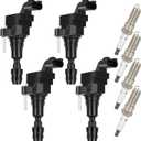 OCPTY Coil Packs and Spark Plug for UF491 Compatible with 2010-2016 for Buick for LaCrosse 2.4L/L4,2010-2017 for Chevrolet for Equinox 2.4L/L4(Set of 4 Ignition Coils with 4 Iridium Spark Plugs)