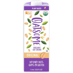 Oatsome Organic Oat Milk, 1-Liter Carton, Regular, 33.8 Fl Oz (Pack of 1)