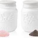 Comfify Mason Jar Salt & Pepper Shakers Aqua White Ceramic Rustic Shabby Chic Kitchen Decor