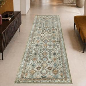 Keen Home Design 30"x120" Rug - Machine Washable Runner Rug with Non-Slip Backing, Ideal for Hallway, Entryway, Kitchen, Laundry Room - Vintage, Easy Clean, Durable, Low Pile - (2'6" x 10')