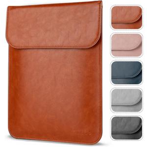 Allinside 13-13.3 inch Laptop Sleeve Case for MacBook Pro 14 2021-2026/MacBook Air 13 2010-2017/MacBook Pro 13 2010-2015, Waterproof PU Leather Laptop Sleeve Bag Protective Vertical Case Cover, Brown