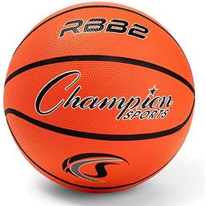 Champion Sports® Rubber Basketballs – Heavy Duty Pro-Style, Indoor/Outdoor Use, Premium Basketball Equipment for Physical Education, Various Sizes & Colors (Size 3, 5, 6, 7)