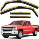 in-Channel Window Rain Guards Fit for Chevy Silverado/GMC Sierra 2014-2018 Double Cab,Truck Extra Durable Window Visors Window Deflectors Vent Visors Vent Shades Car Accessories