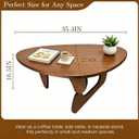 Modern Solid Wood Coffee Table, Unique Triangle Center Table for Living Room,35.4" x 22.8" x 16.5" Walnut