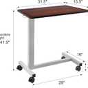 Hospital Bed Table on Wheels Over Bed Tray for Feeding Eating and Laptop, Adjustable Height Heavy Duty with Capacity up to 70 lbs, 31.515.5 inches