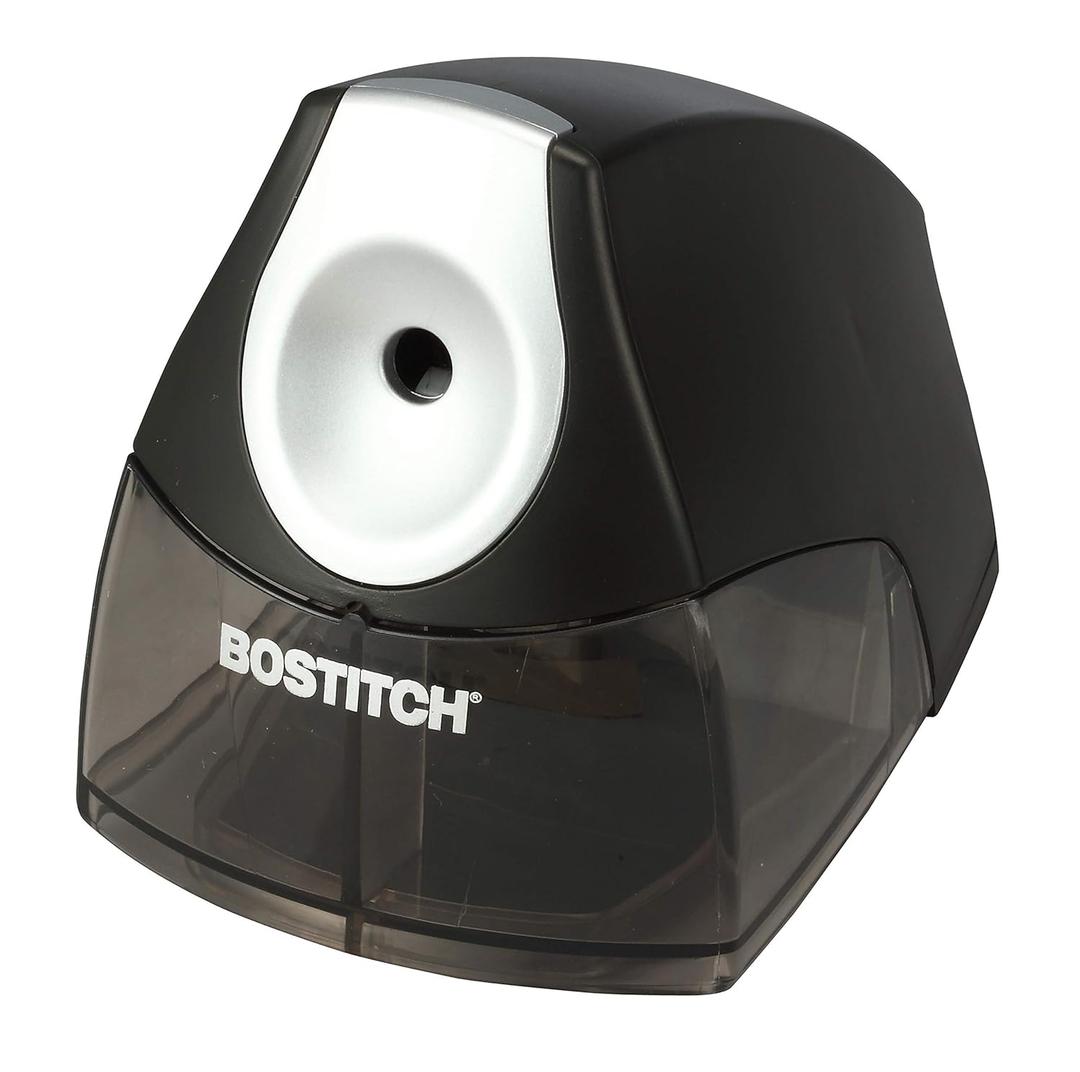 Bostitch Office Electric Pencil Sharpener for Classroom & Desk Use, Heavy-Duty Stall-Free Motor, High-Capacity Shavings Tray, Black