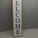 Outdoor 2in1 Welcome Sign for Front Door Home Sweet Home Sign for Farmhouse Tall Outdoor Front Porch Standing 2 Sided 45"X9" Large Vertical Leaner Rustic Outside Decor (Wood White)